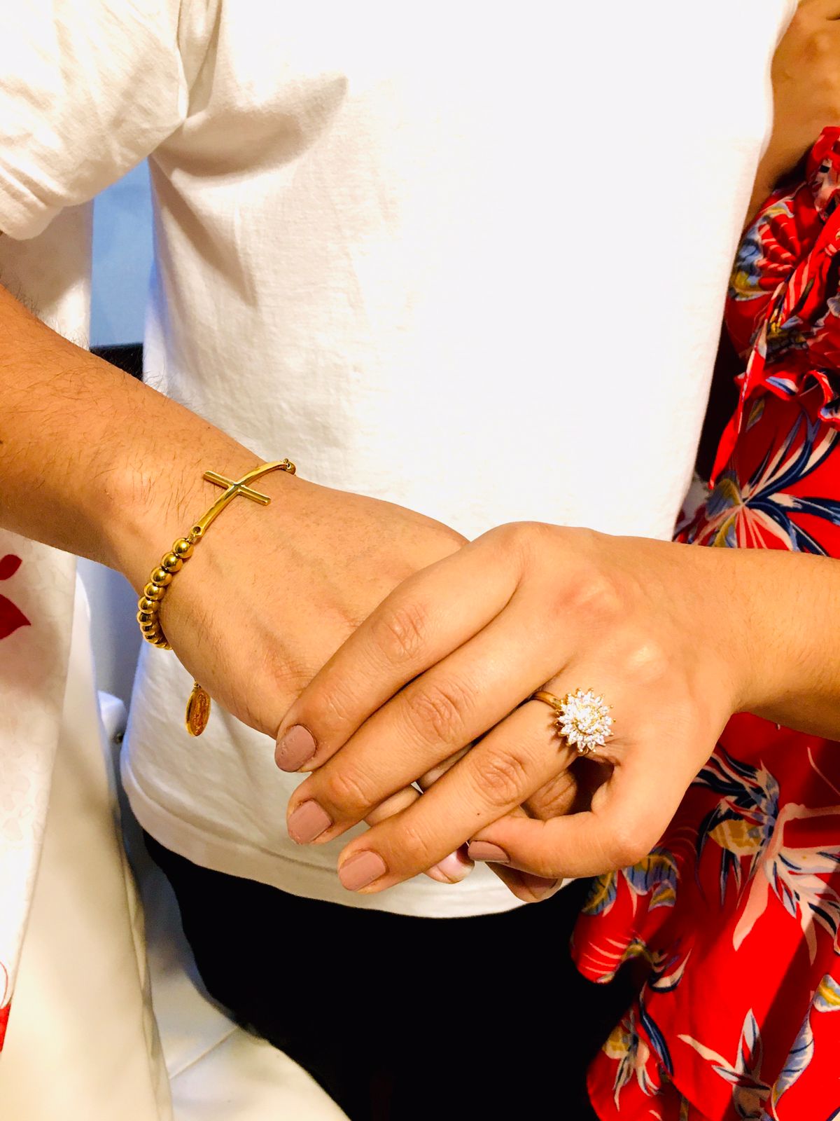 Brazalete Rosario Bendecido, Bañado en Oro de 18k